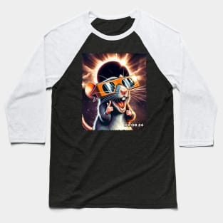 Lunar Observer: Rat Gazing at the Solar Eclipse Shirt Graphic Baseball T-Shirt